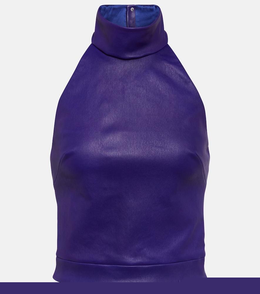 stouls vicky halterneck leather top