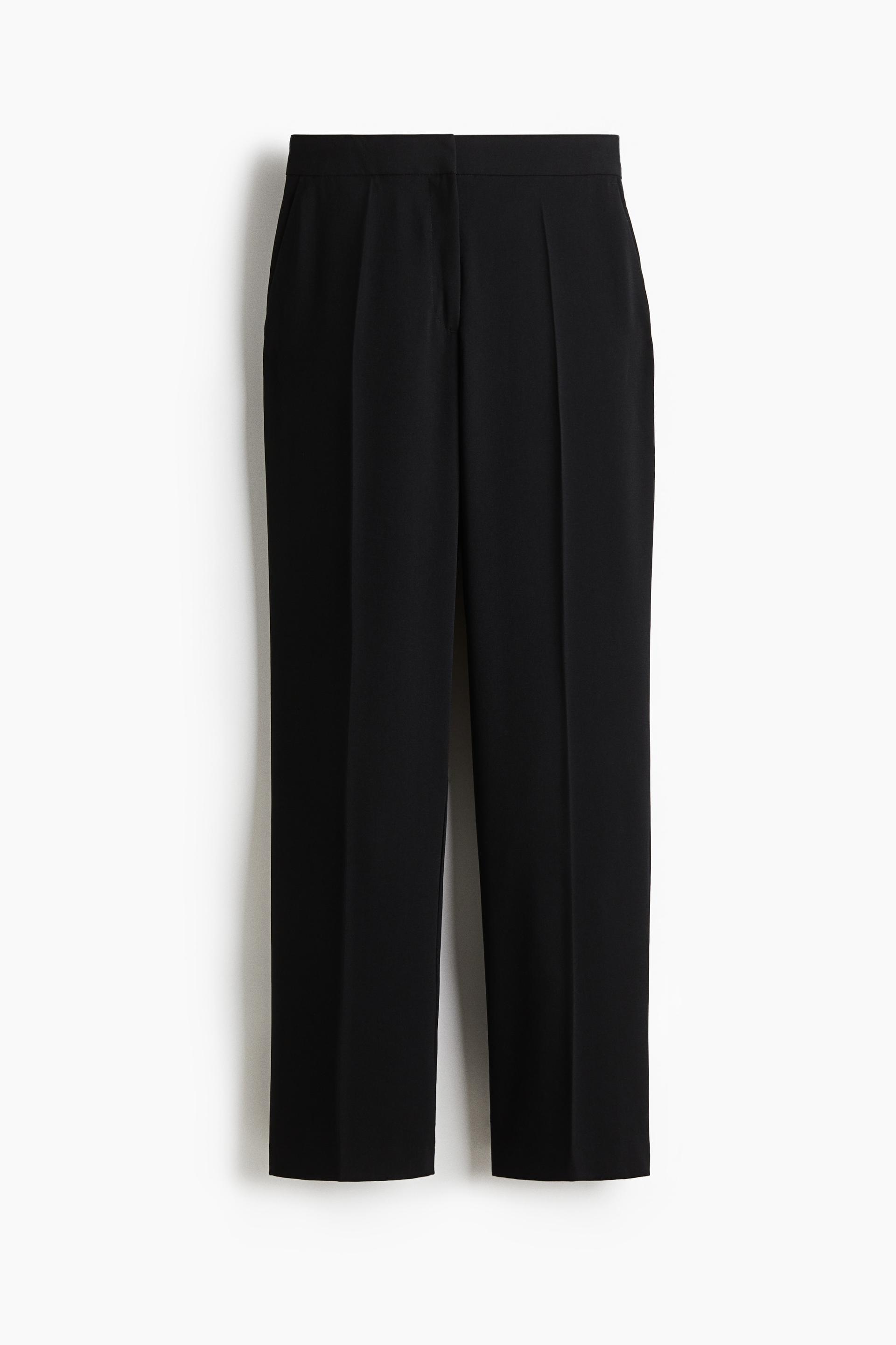 straight-leg creased pants