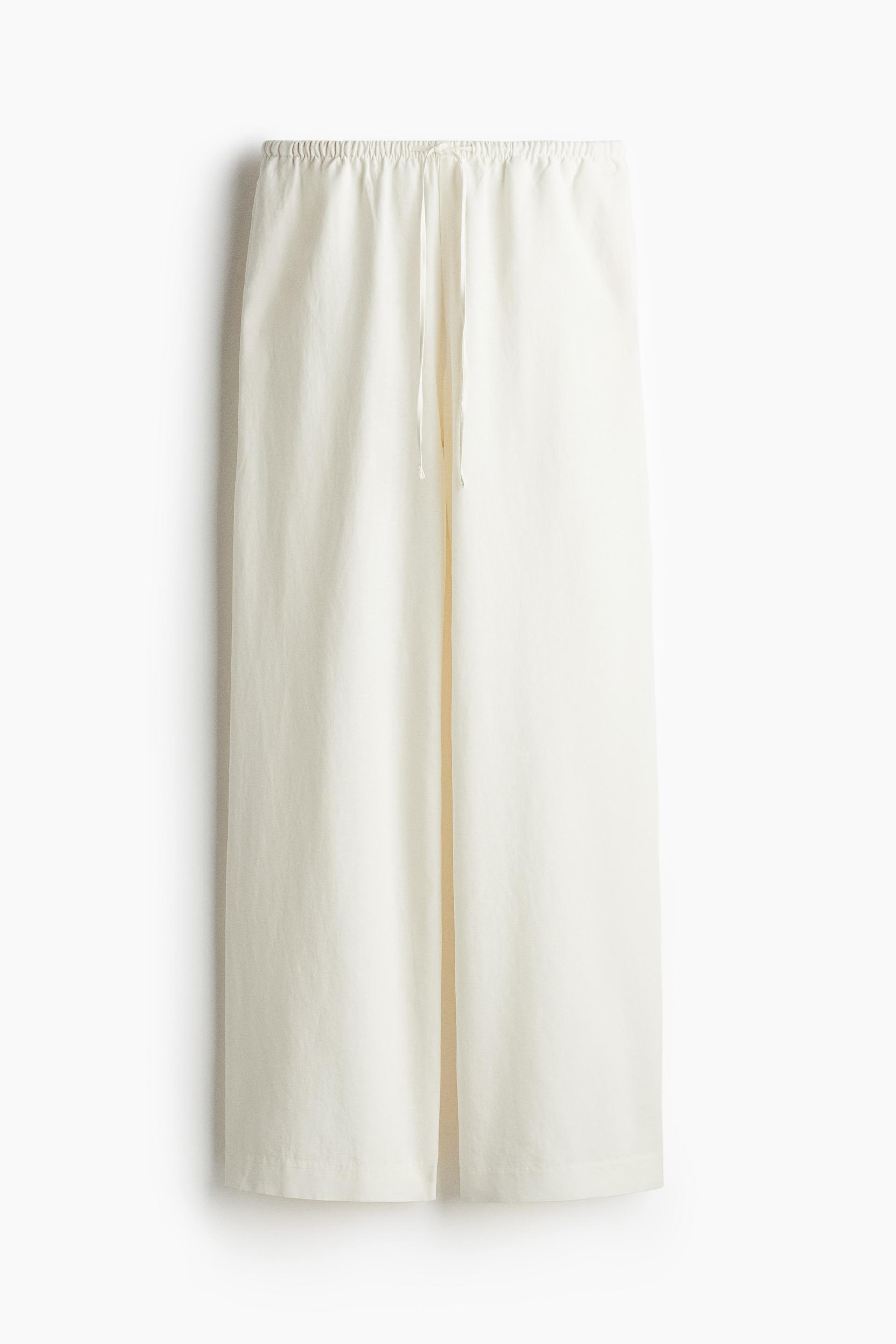 straight-leg linen-blend pants