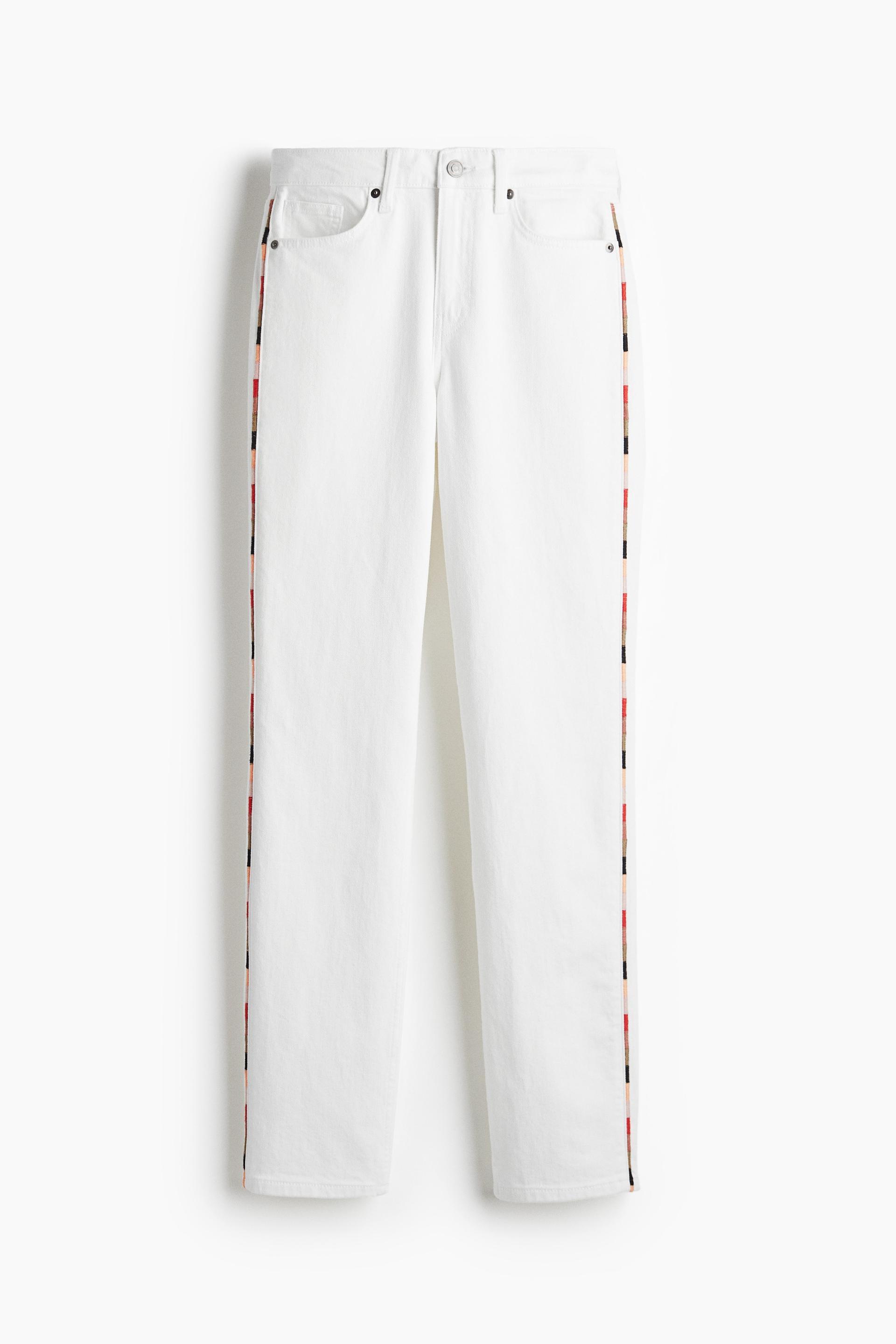 straight regular jeans with side stripes