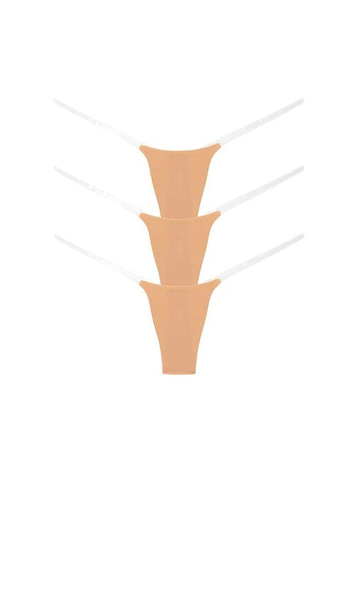 stringys 3-pack nude invisible underwear in nude. - size l (also in xl, xxs)