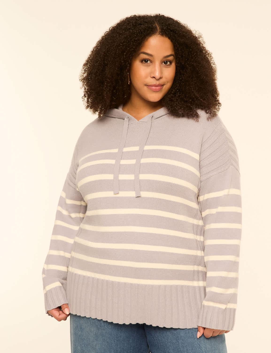 striped sweater hoodie