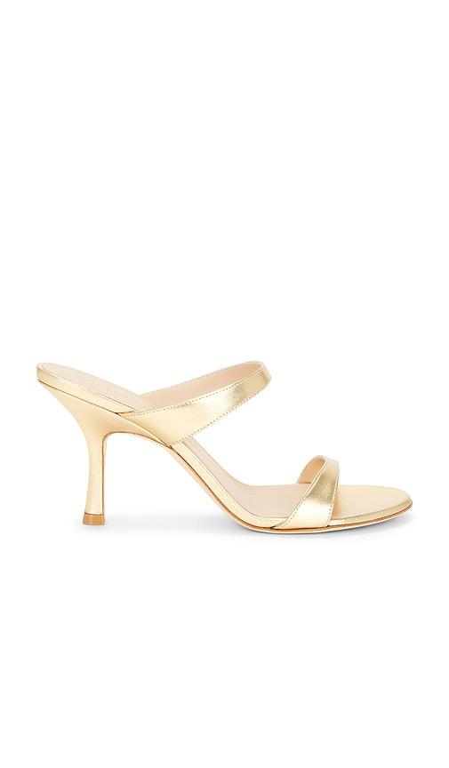 stuart weitzman nudist slide 85 in metallic gold. - size 6 (also in 9, 6.5, 7)