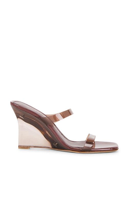 stuart weitzman vinnie lucite slide 100 sandal in chocolate. - size 6.5 (also in 7, 8)