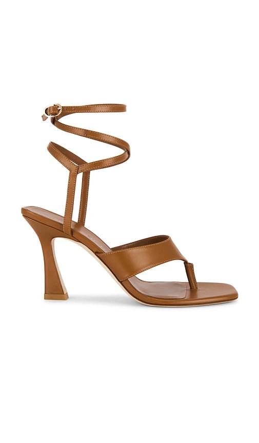 stuart weitzman vinnie wrap thong sandal 85 in brown. - size 6.5 (also in 9, 7, 7.5, 8)
