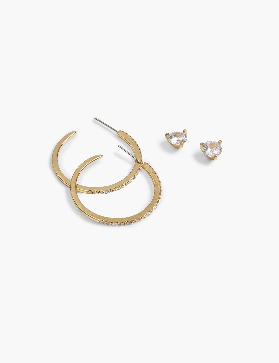 stud & hoop earrings 2-pack