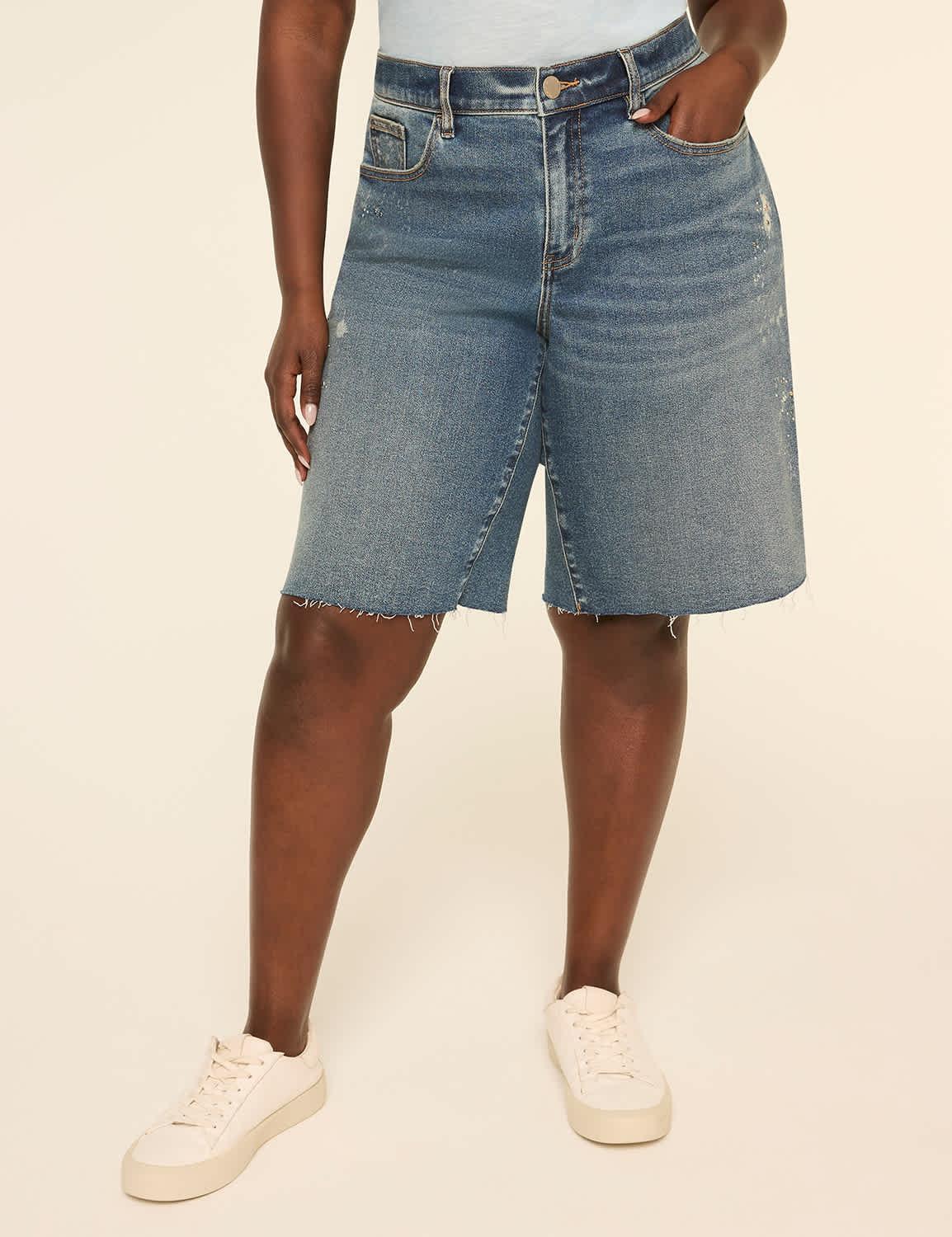 studded embellished relaxed 10" bermuda short