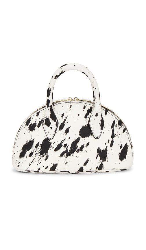studio amelia adler top handle bag in black,white.