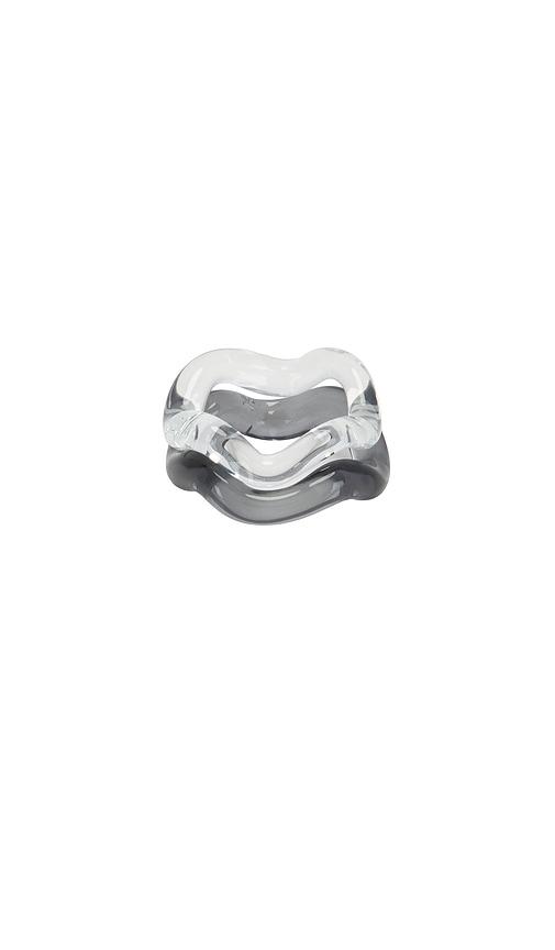 studio conchita onda glass set of 2 rings in blue. - size 5 (also in 6, 7, 8)