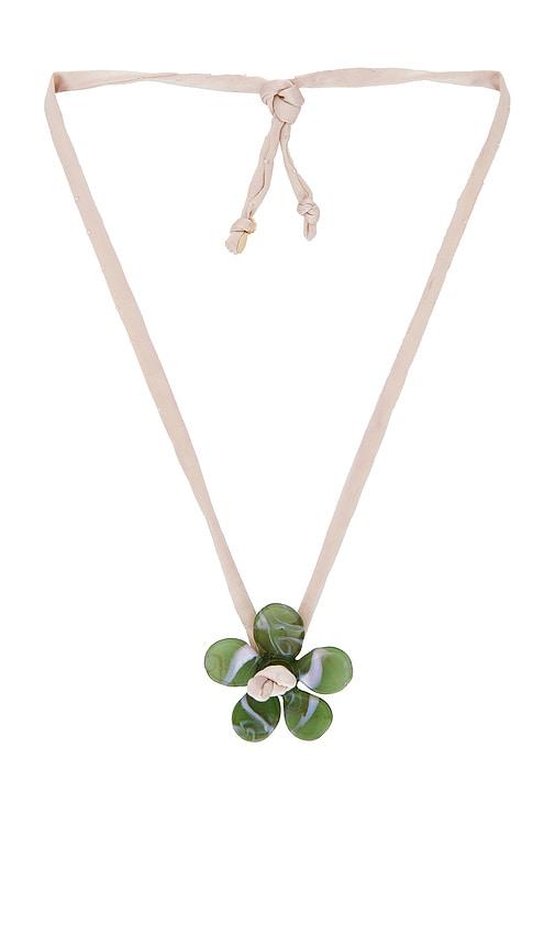 studio conchita zinnia glass necklace in pink.