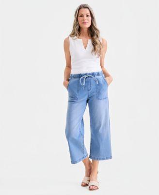 style co womens cropped high rise wide leg jeans macys exclusive