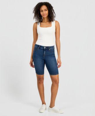 style co womens mid rise denim bermuda shorts macys exclusive