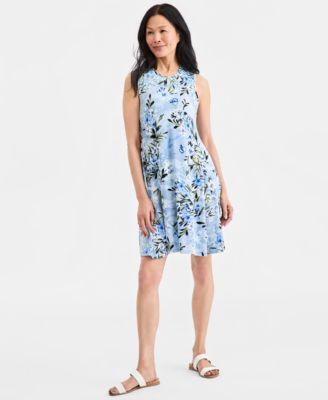 style co womens printed sleeveless knit dress macys exclusive