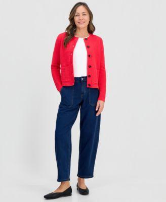 style co womens utility pocket barrel jeans macys exclusive