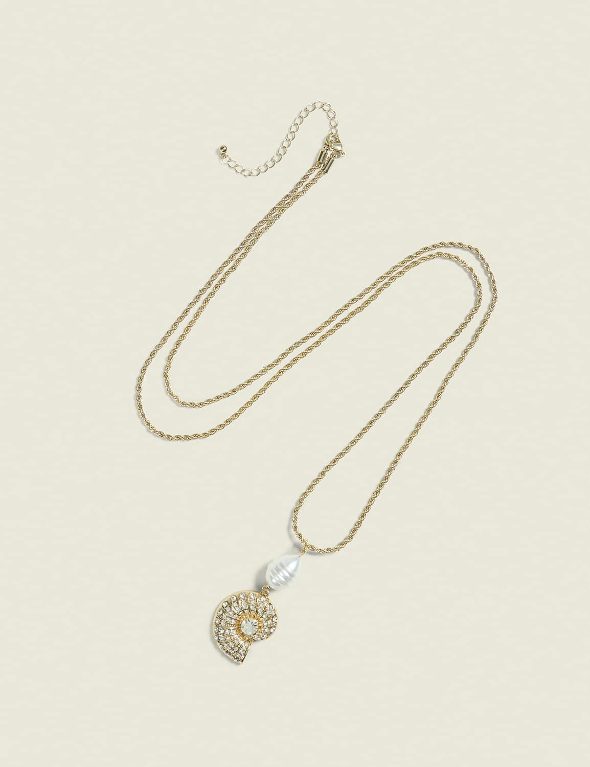 summer whimsy pave conch pendant necklace