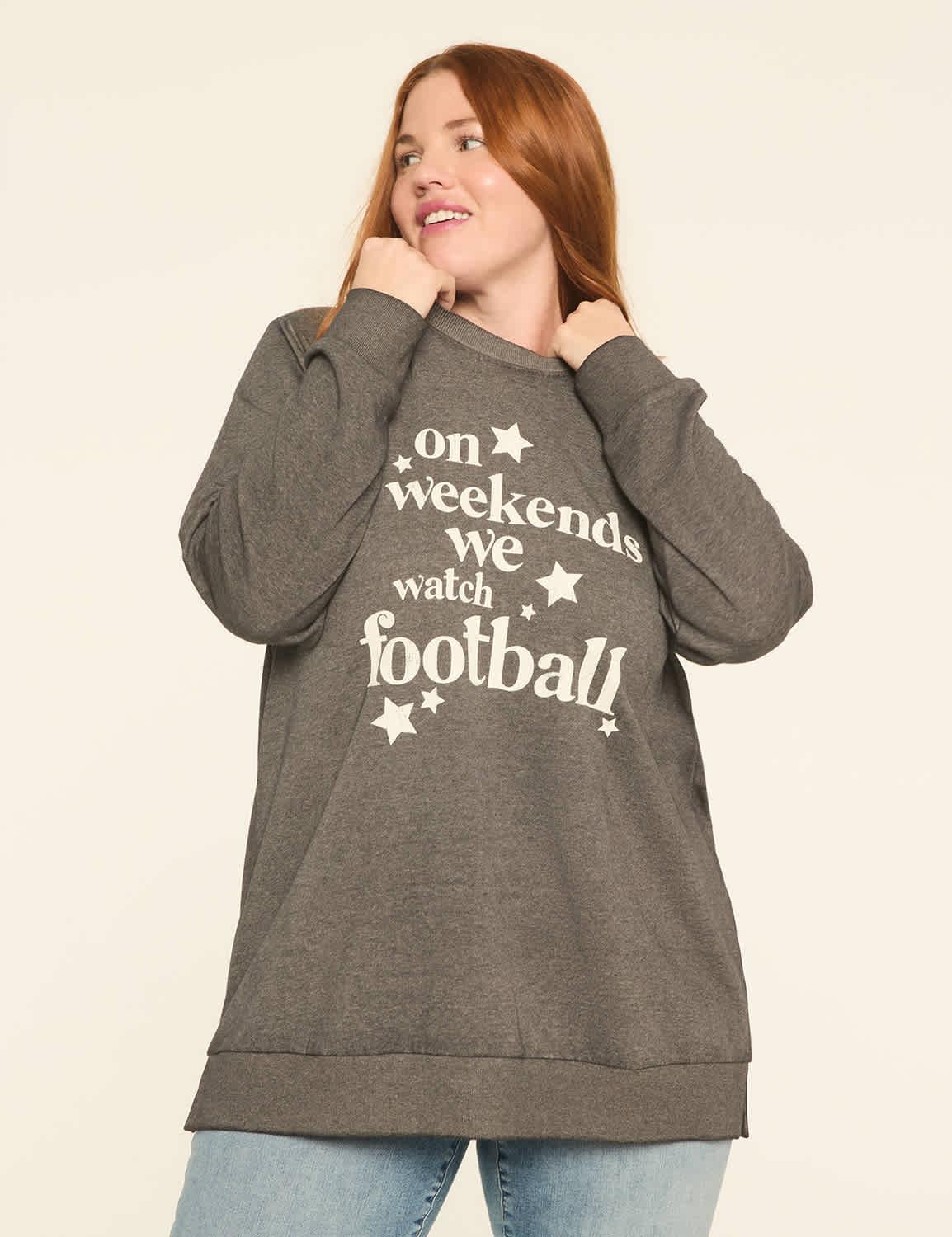 sundays we watch football graphic sweatshirt