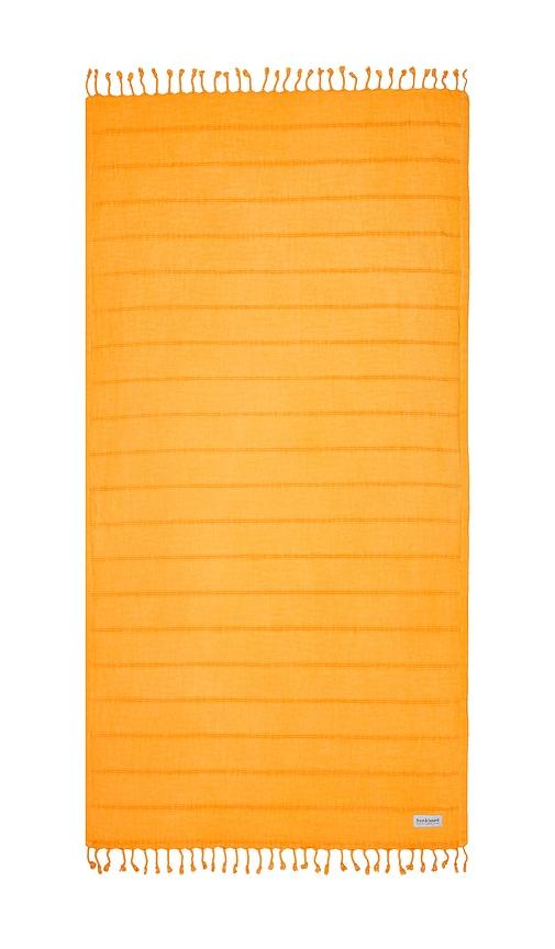 sunkissed tuscany sand free beach towel in yellow.
