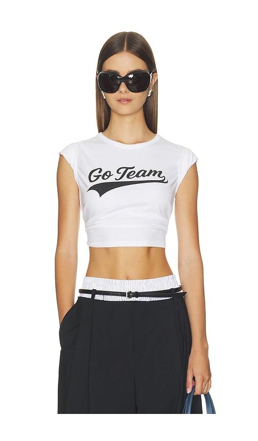 sunny somewhere black go team tiny tee in white. - size l (also in m, s, xs)