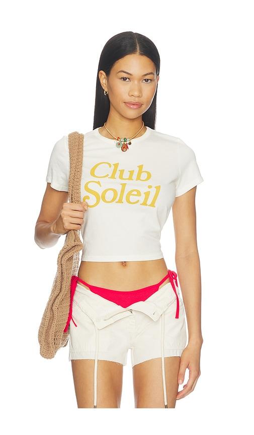 sunny somewhere club soleil tiny tee in white. - size s (also in xl, xs)