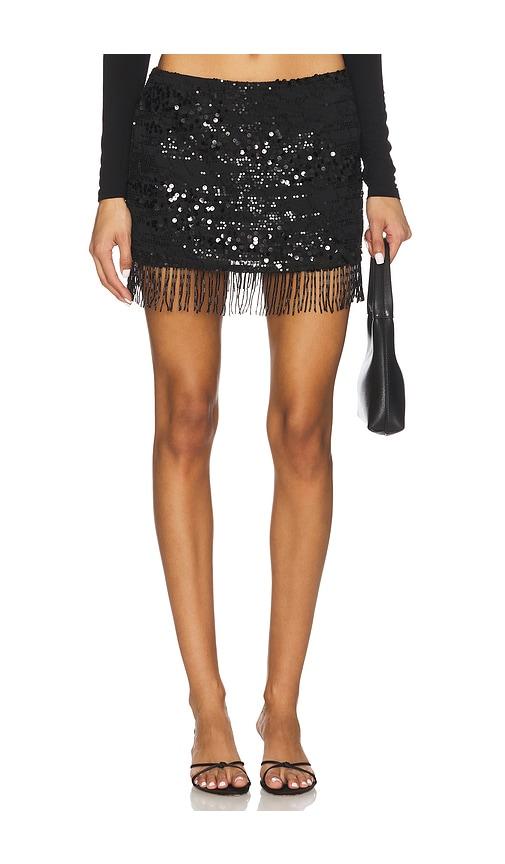 superdown adana mini skirt in black. - size l (also in xxs, xs)