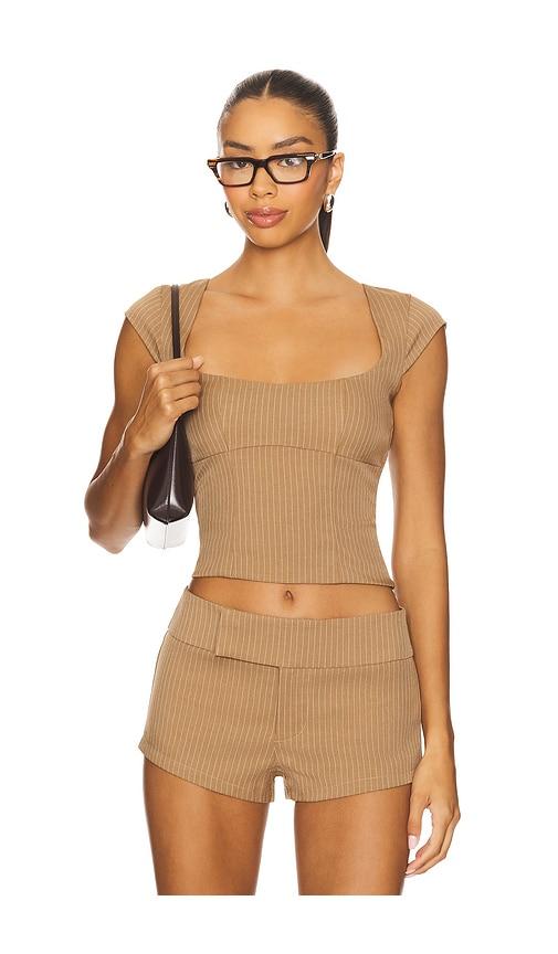 superdown agnes top in brown. - size l (also in m, s)