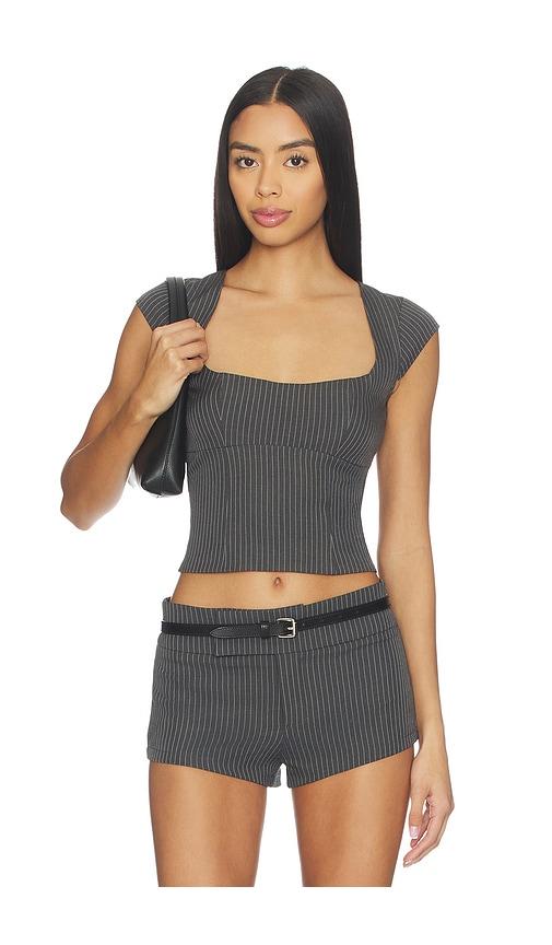 superdown agnes top in grey. - size l (also in xxs, s, m, xl)