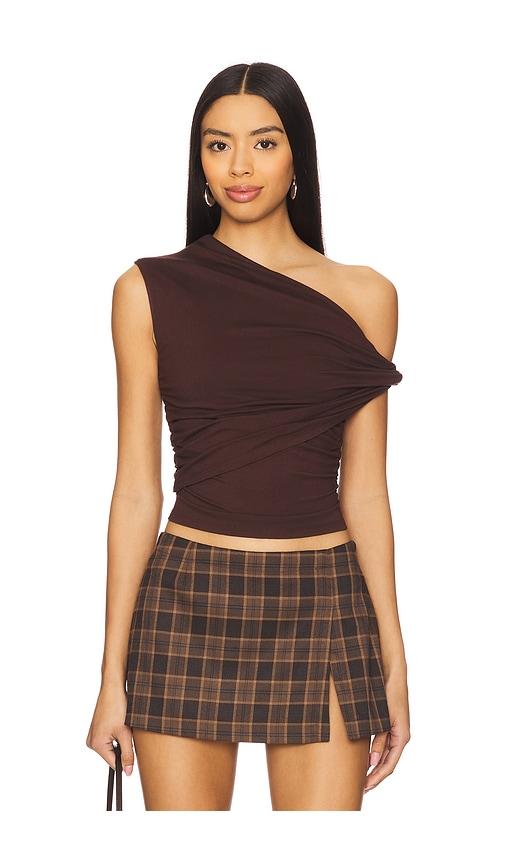 superdown alessia top in chocolate. - size m (also in xs)