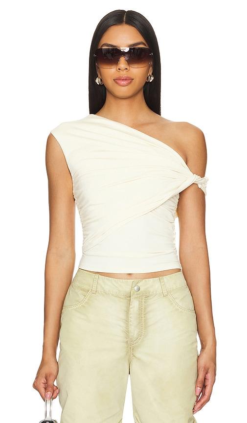 superdown alessia top in cream. - size l (also in xs, xxs, s, m, xl)