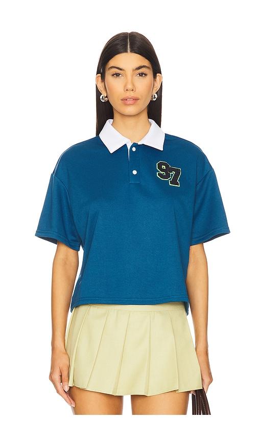 superdown alinia polo top in blue. - size s (also in xs)