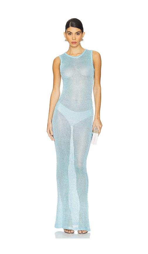 superdown alix maxi dress in baby blue. - size l (also in xs, s, m)