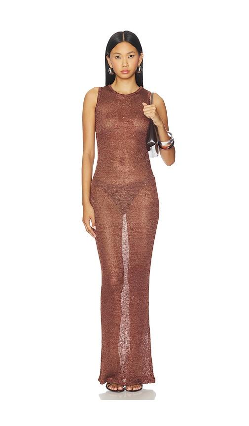 superdown alix maxi dress in brown. - size l (also in m, s, xs)