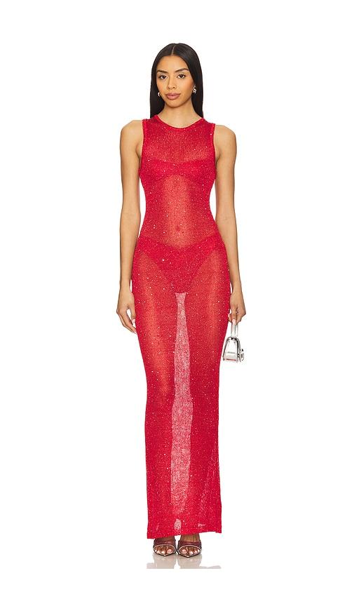 superdown alix maxi dress in red. - size m (also in xs)