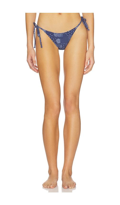superdown amadee tie bikini bottom in navy. - size l (also in m, s, xl)