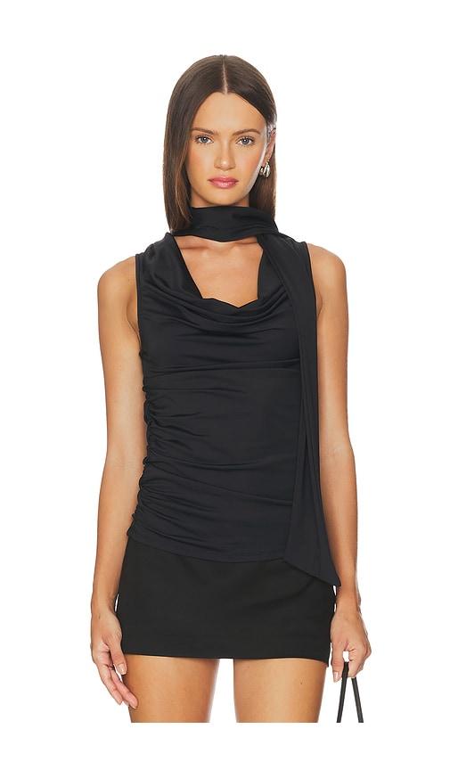 superdown amaly drape top in black. - size xs (also in xxs)