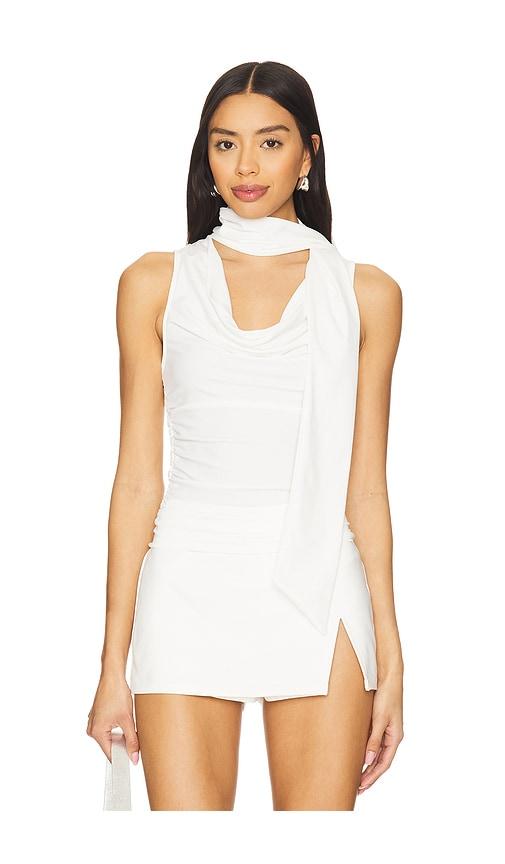 superdown amaly drape top in white. - size l (also in xs, m)