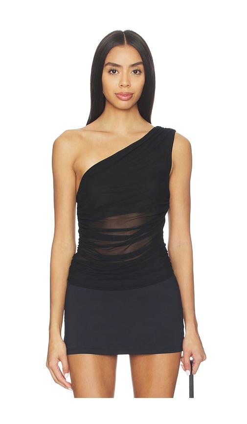 superdown amina asymmetrical top in black. - size l (also in xs)