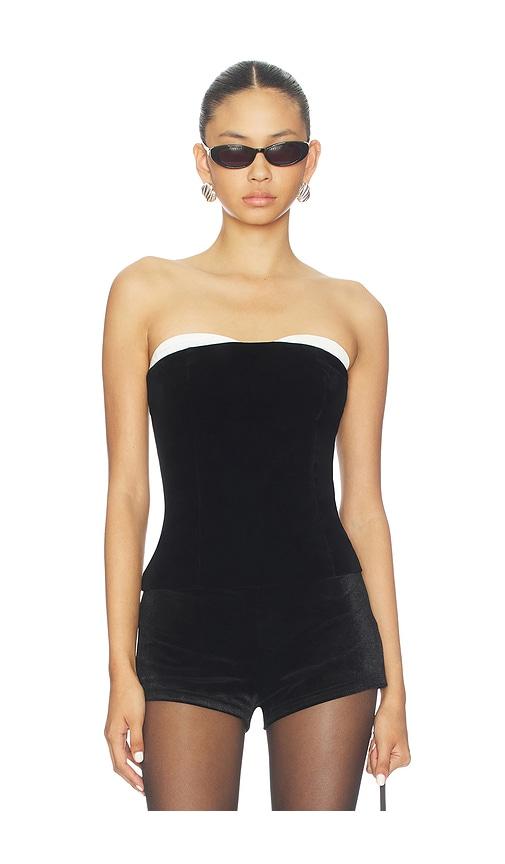 superdown anika strapless top in black. - size l (also in xs, s, m)
