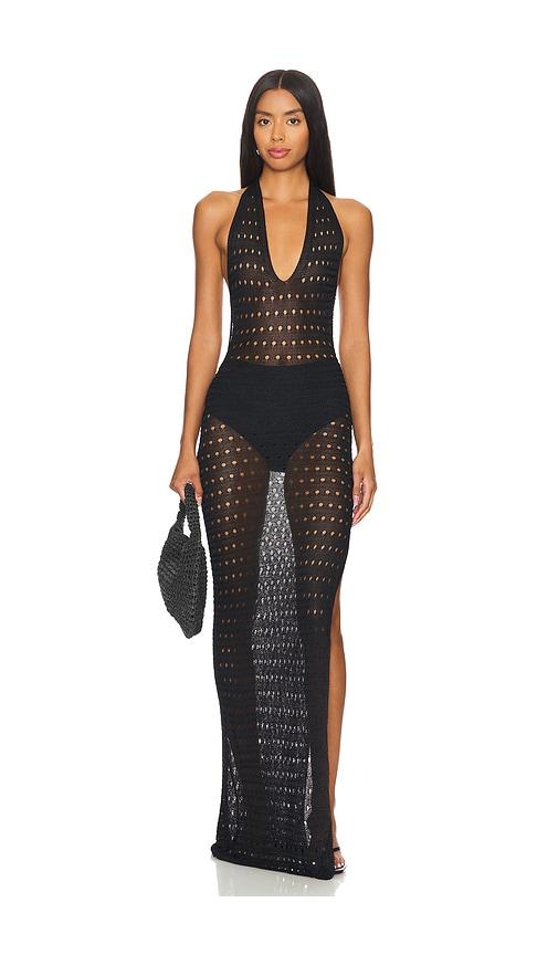 superdown antonella maxi dress in black. - size l (also in m)