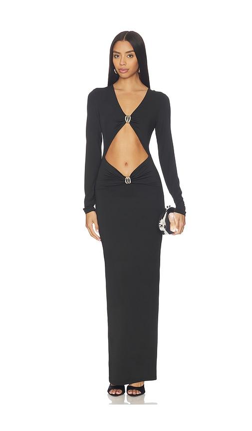 superdown arlowe maxi dress in black. - size m (also in s)