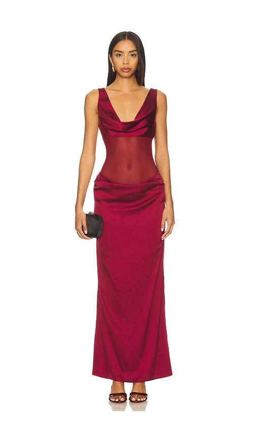 superdown astri maxi dress in wine. - size l (also in m)