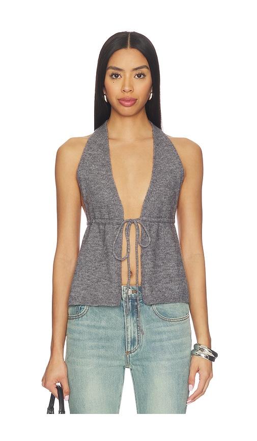 superdown ayah halter top in grey. - size l (also in xs, s, m)