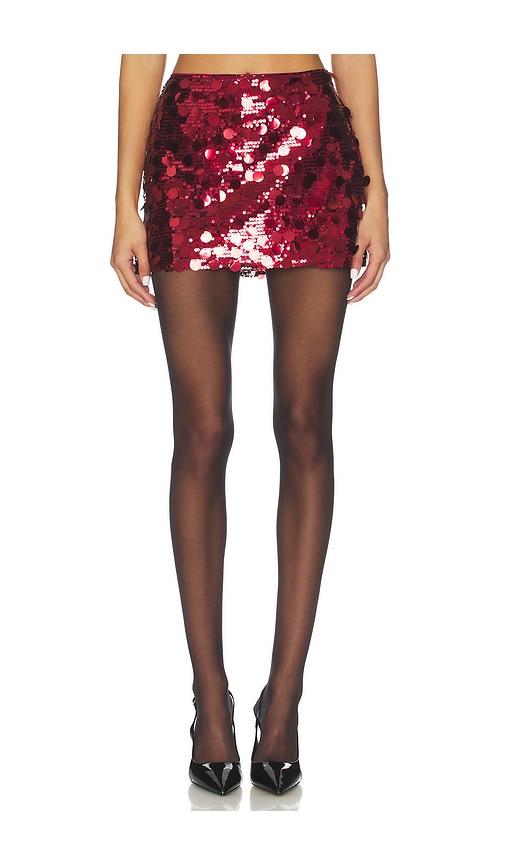 superdown bebe mini skirt in burgundy. - size s (also in xs)