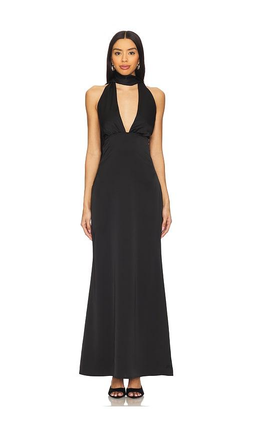 superdown bethany halter gown in black. - size m (also in xs, s)