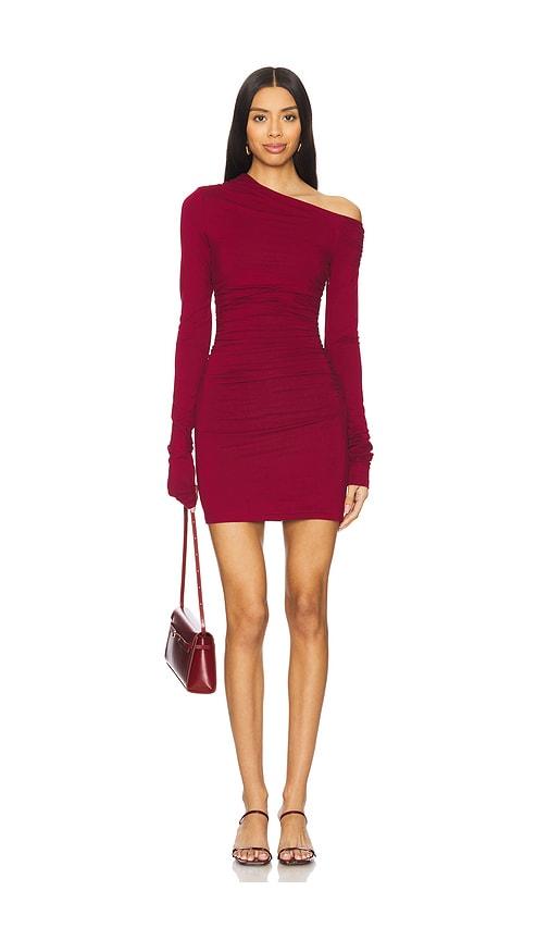 superdown bianca mini dress in burgundy. - size m (also in xs, xxs, s)