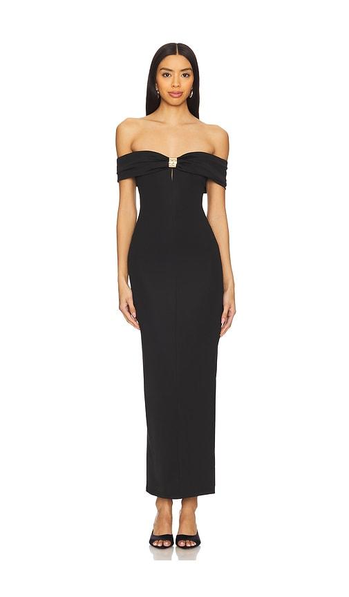 superdown blake off shoulder gown in black. - size m (also in xs, xxs, s)