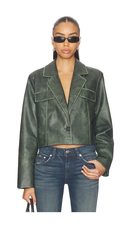 superdown blakely faux leather jacket in army. - size xl (also in xs)
