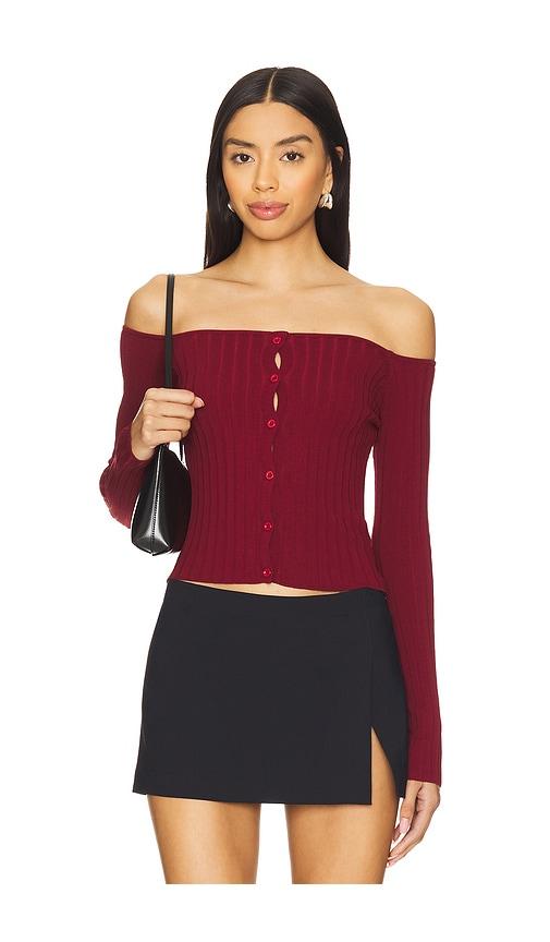 superdown calypso top in burgundy. - size m (also in s)