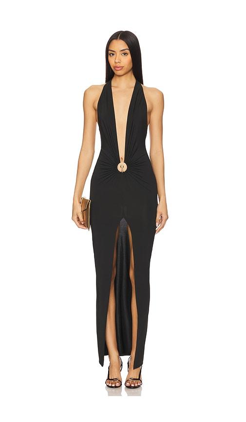 superdown cambri maxi dress in black. - size l (also in m)