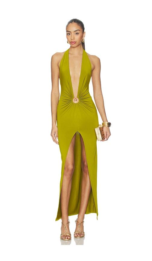 superdown cambri maxi dress in green. - size l (also in m)