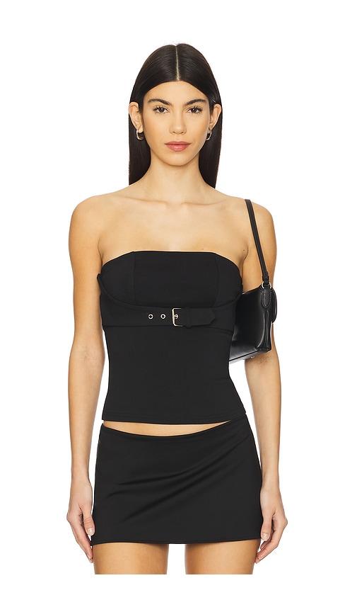 superdown capri strapless top in black. - size l (also in m)